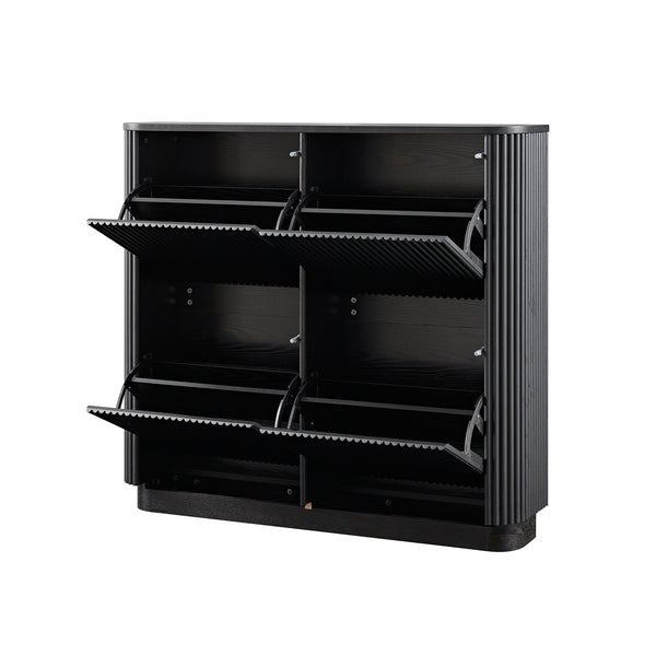 Maru 4-Door Shoe Storage Cabinet, Black