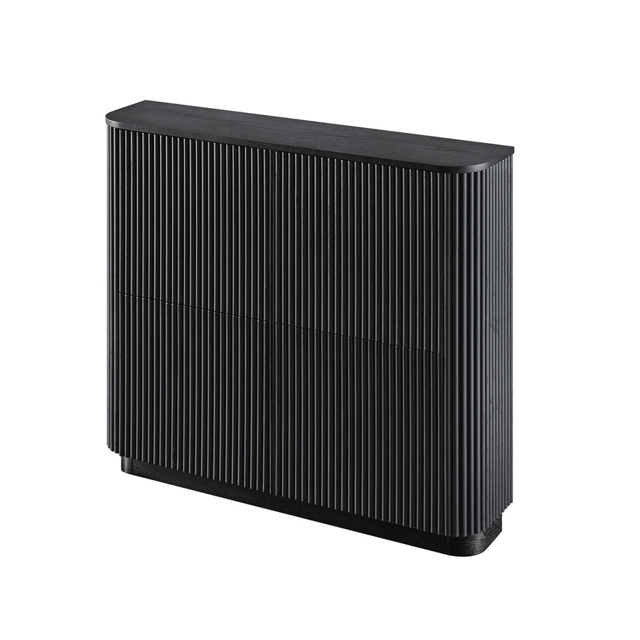Maru 4-Door Shoe Storage Cabinet, Black