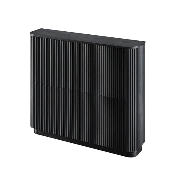 Maru 4-Door Shoe Storage Cabinet, Black