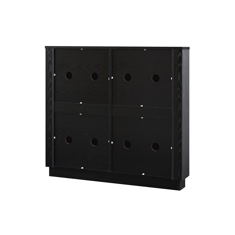 Maru 4-Door Shoe Storage Cabinet, Black