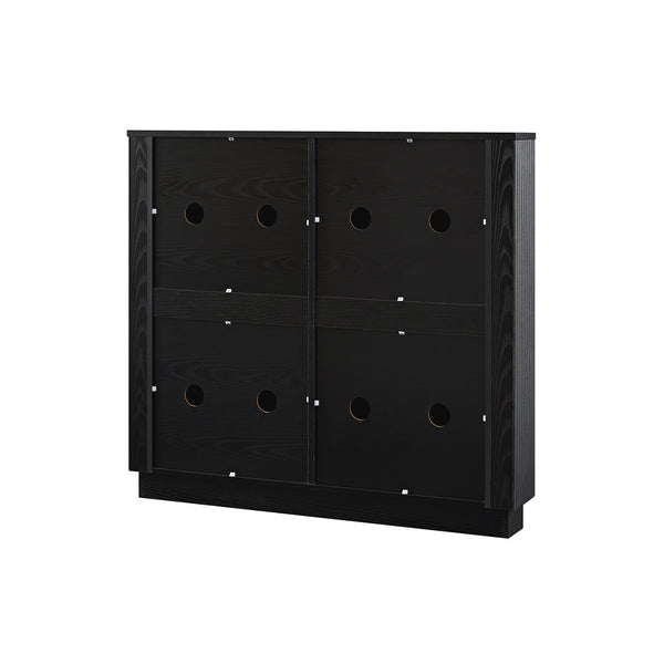 Maru 4-Door Shoe Storage Cabinet, Black