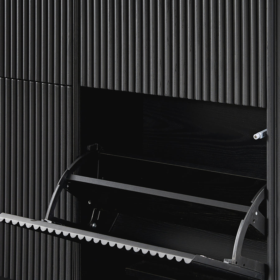 Maru 4-Door Shoe Storage Cabinet, Black