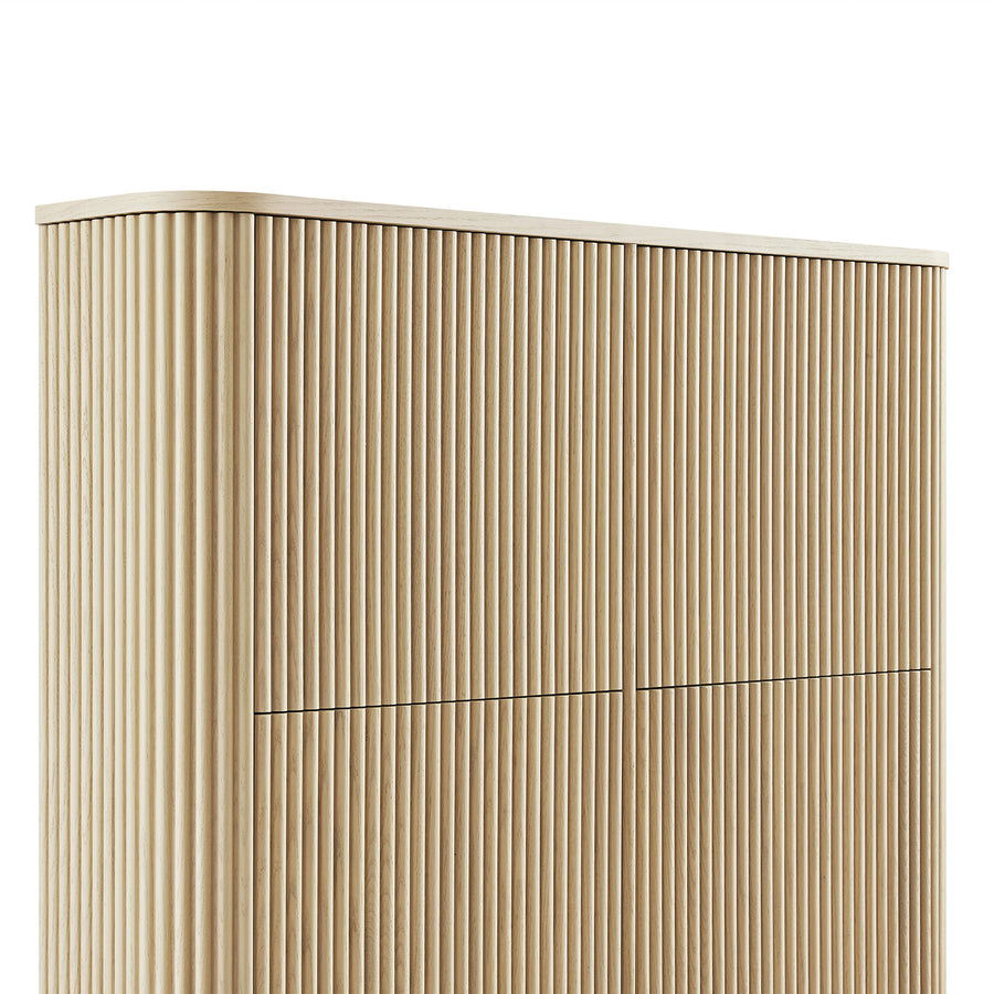 Maru 4-Door Shoe Storage Cabinet, Greige Oak