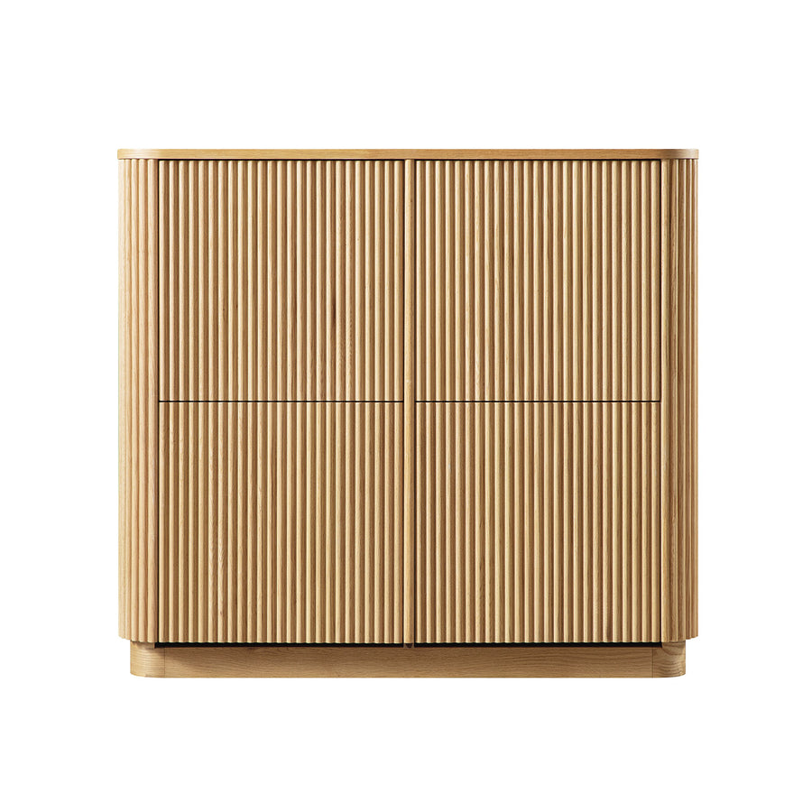 Maru 4-Door Shoe Storage Cabinet, Oak
