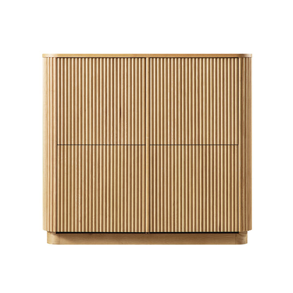 Maru 4-Door Shoe Storage Cabinet, Oak
