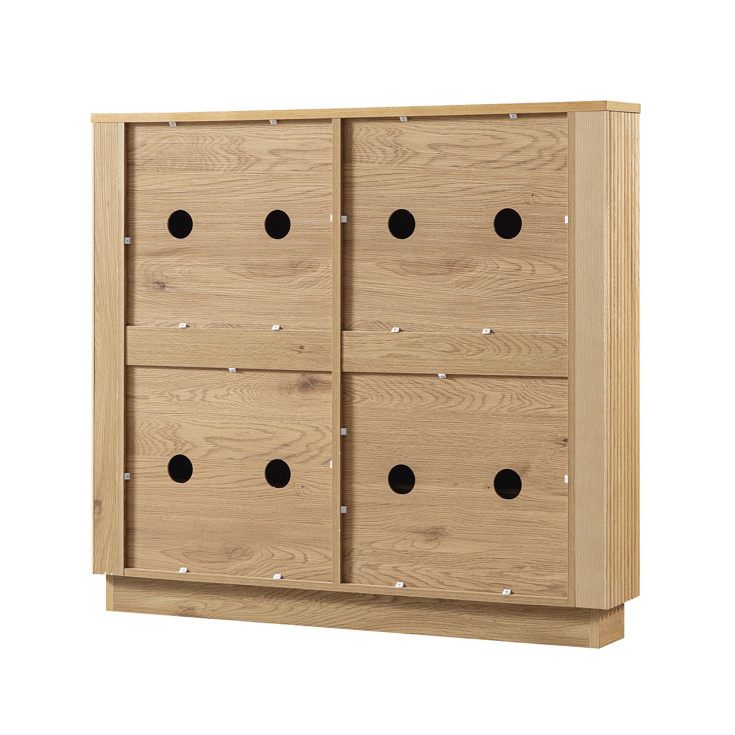 Maru 4-Door Shoe Storage Cabinet, Oak