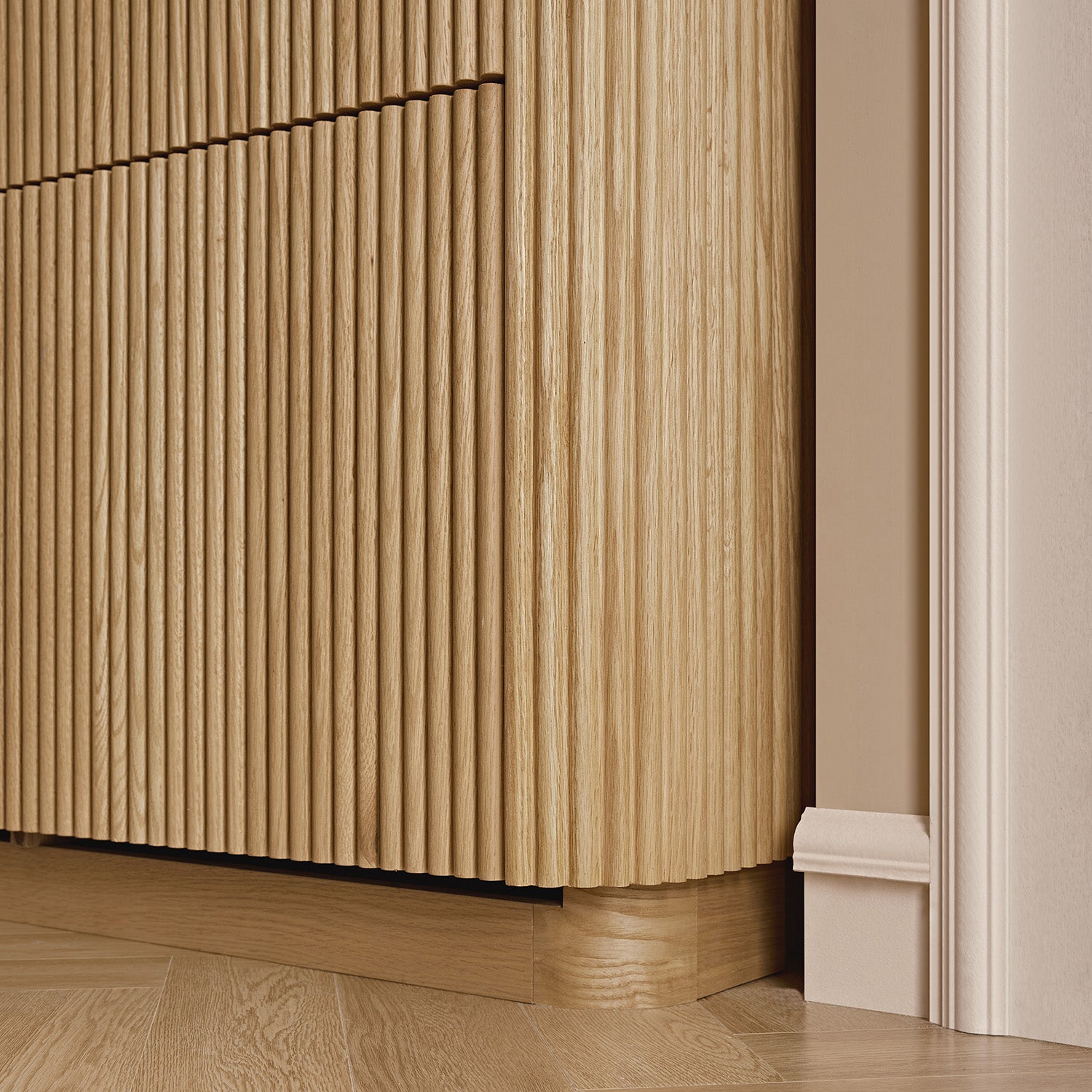 Maru 4-Door Shoe Storage Cabinet, Oak