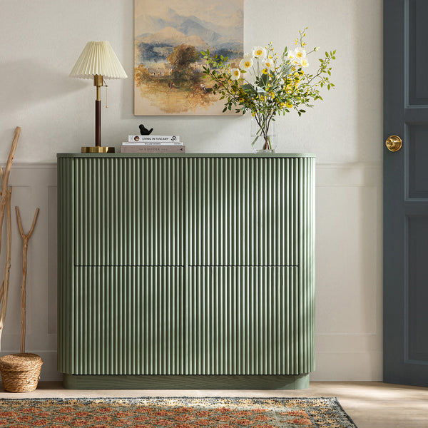 Maru 4-Door Shoe Storage Cabinet, Sage Green