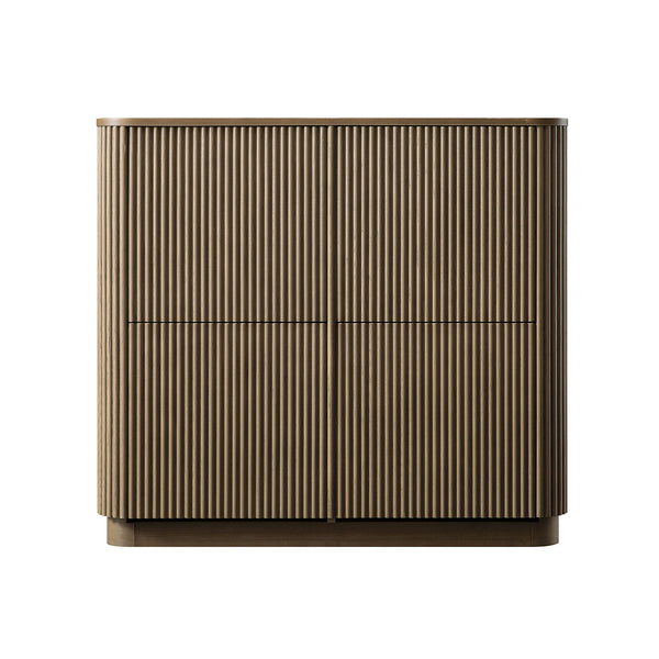 Maru 4-Door Shoe Storage Cabinet, Silver Oak