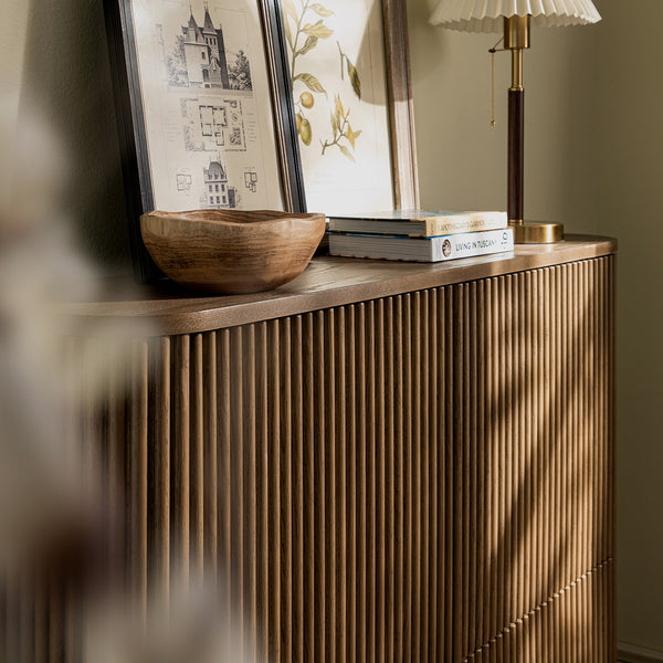 Maru 4-Door Shoe Storage Cabinet, Silver Oak