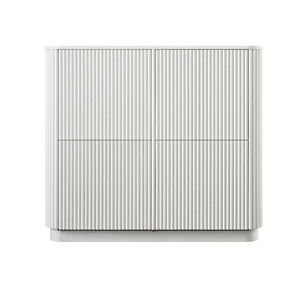 Maru 4-Door Shoe Storage Cabinet, Washed White