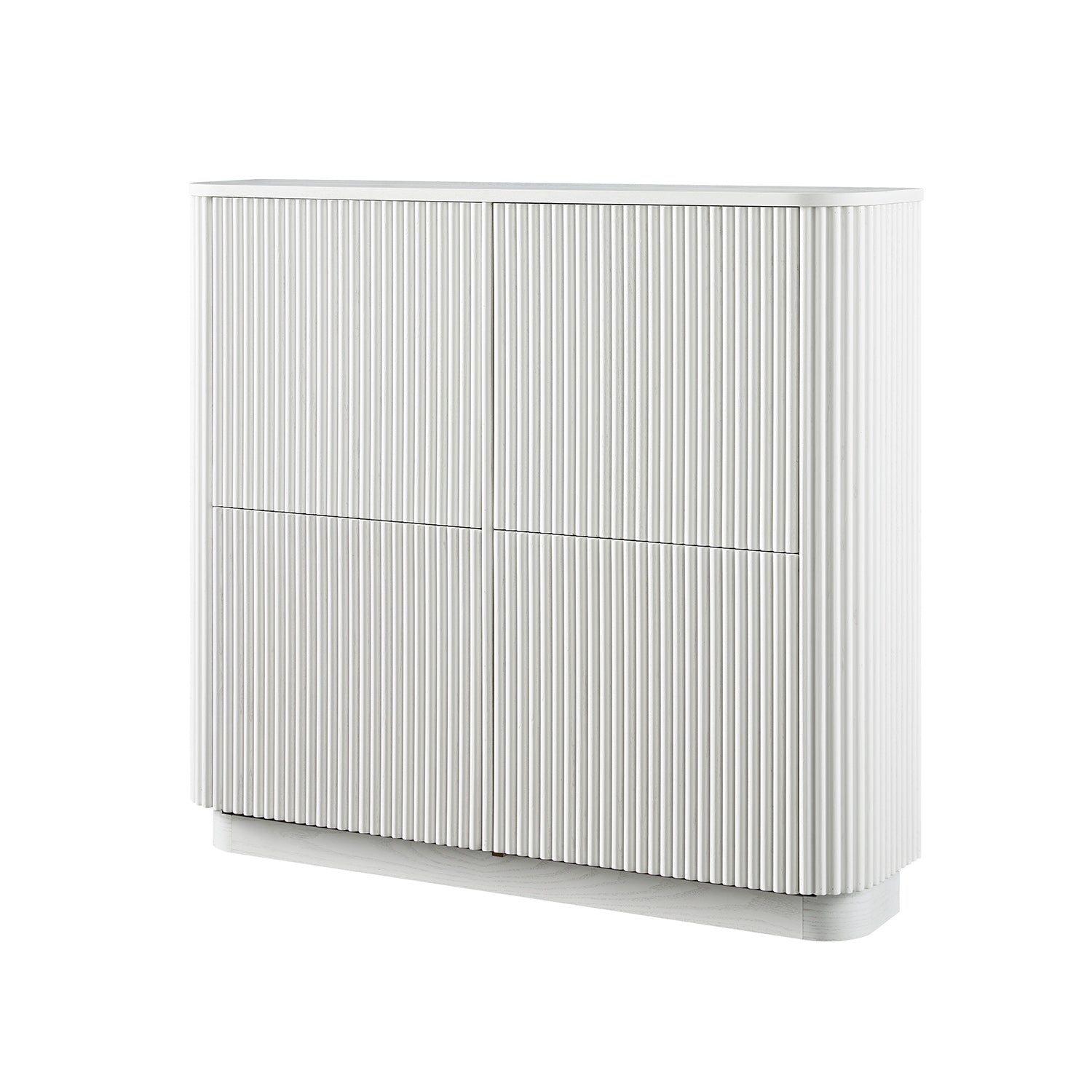 Maru 4-Door Shoe Storage Cabinet, Washed White