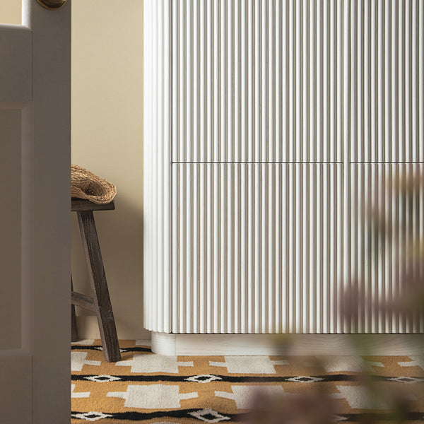 Maru 4-Door Shoe Storage Cabinet, Washed White