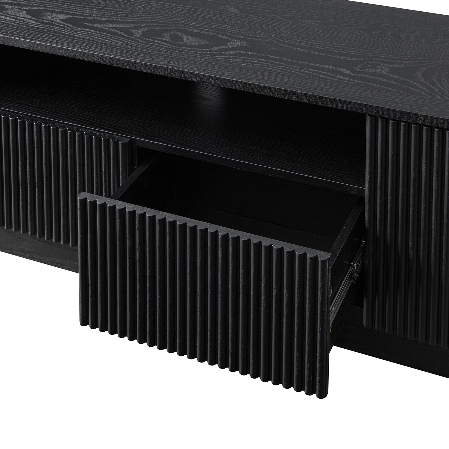 Maru 200cm Wide TV Unit with Drawers, Black