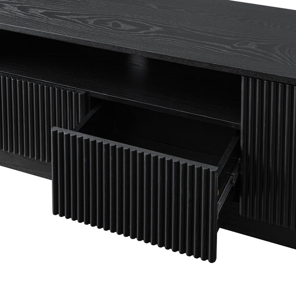 Maru 200cm Wide TV Unit with Drawers, Black