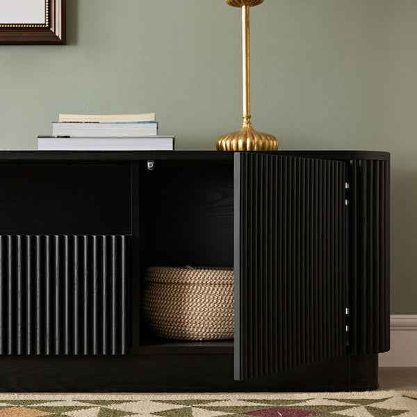 Maru 200cm Wide TV Unit with Drawers, Black