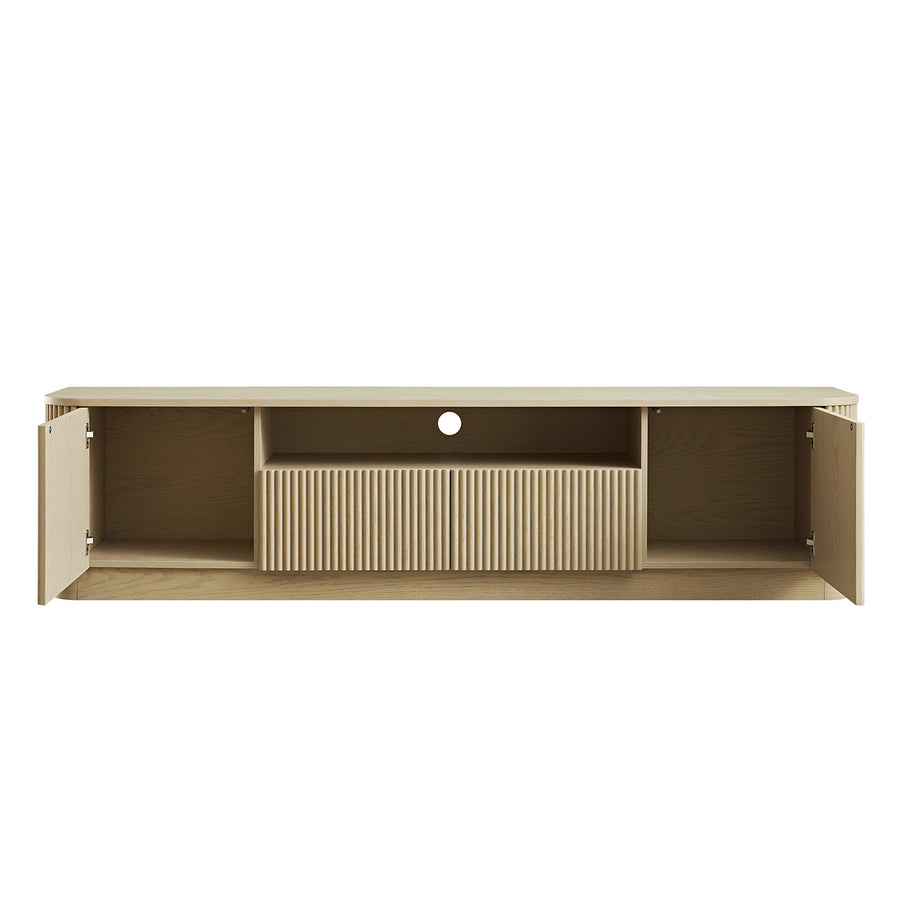 Maru 200cm Wide TV Unit with Drawers, Greige Oak - daals