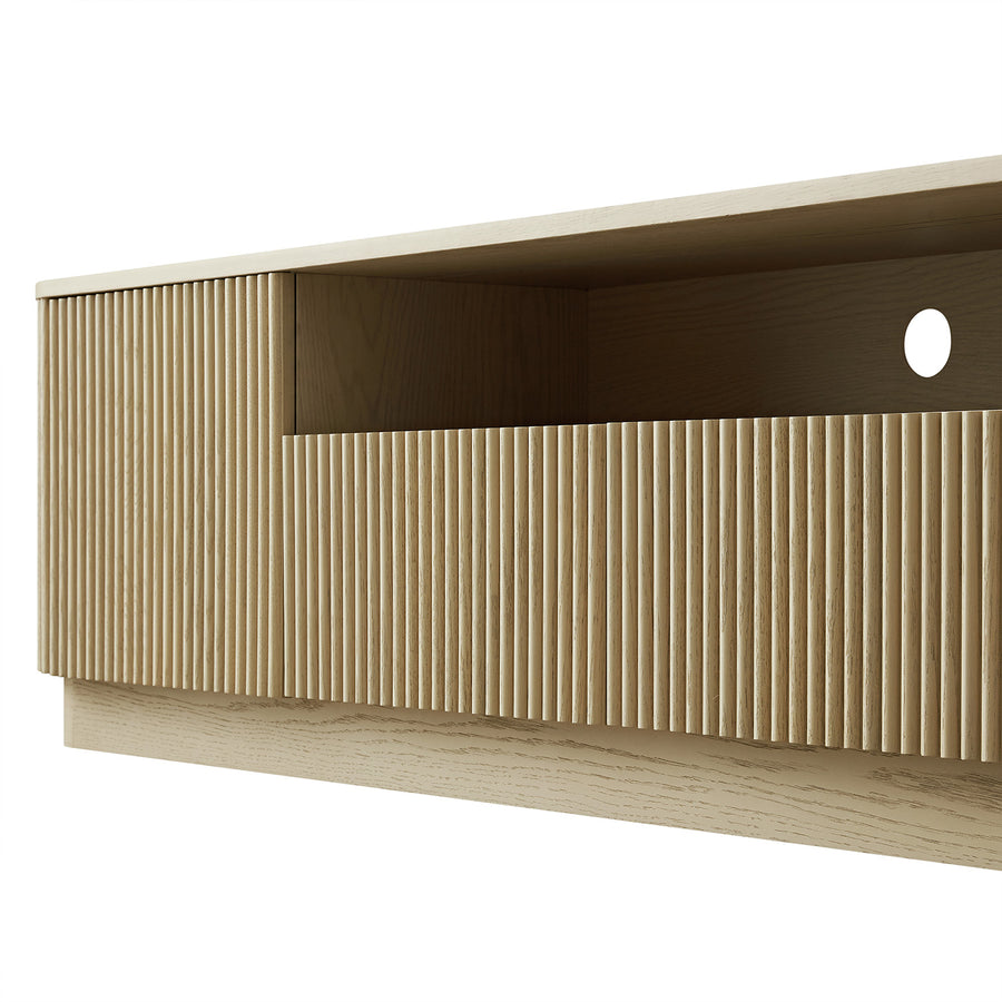 Maru 200cm Wide TV Unit with Drawers, Greige Oak - daals