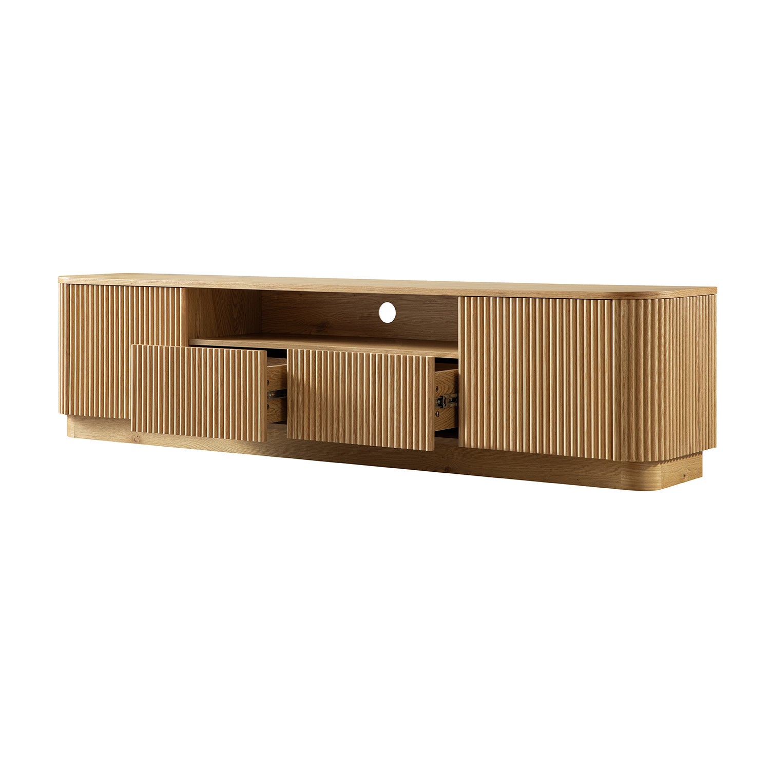Maru 200cm Wide TV Unit with Drawers, Oak