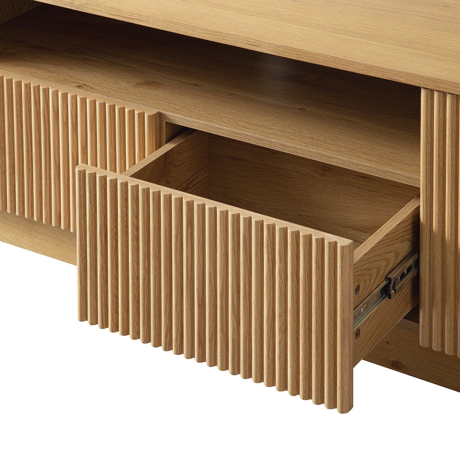 Maru 200cm Wide TV Unit with Drawers, Oak