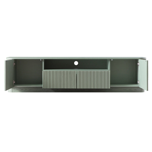 Maru 200cm Wide TV Unit with Drawers, Sage Green