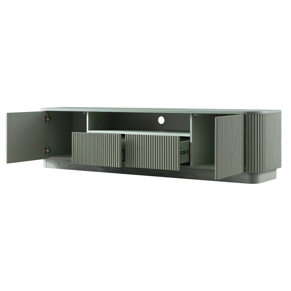 Maru 200cm Wide TV Unit with Drawers, Sage Green