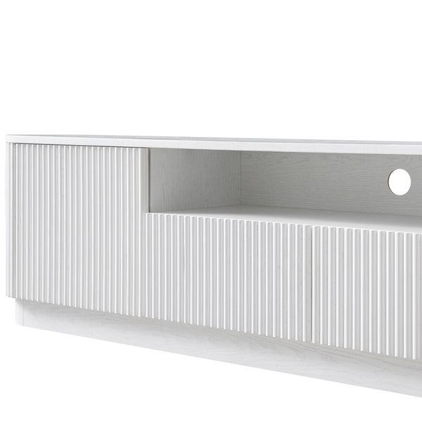 Maru 200cm Wide TV Unit with Drawers, Washed White