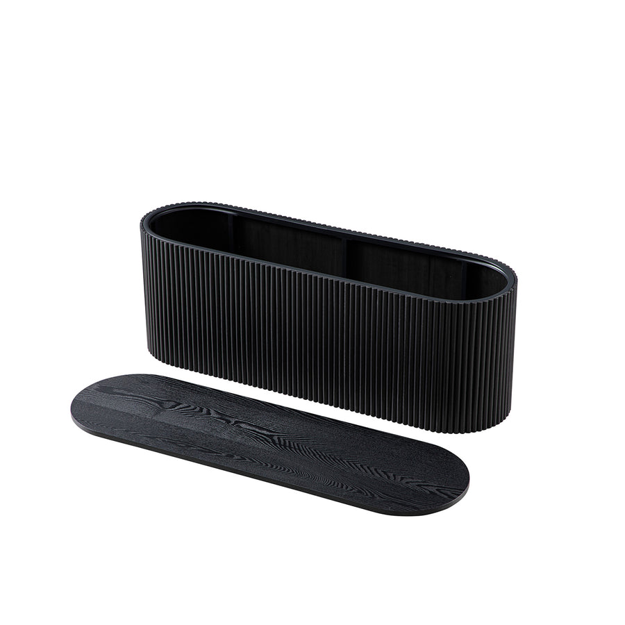 Maru Storage Ottoman Bench, Black