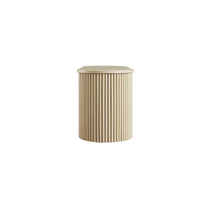 Maru Storage Ottoman Bench, Greige Oak