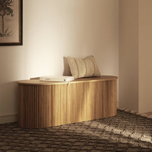 Maru Storage Ottoman Bench, Oak