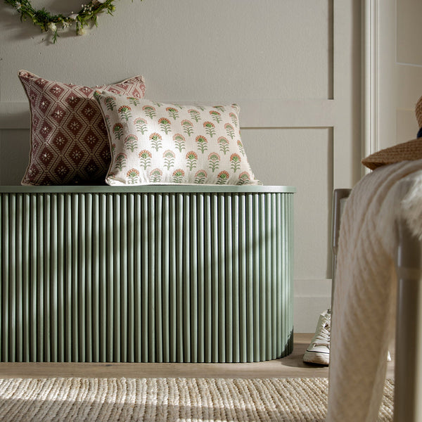 Maru Storage Ottoman Bench, Sage Green - daals