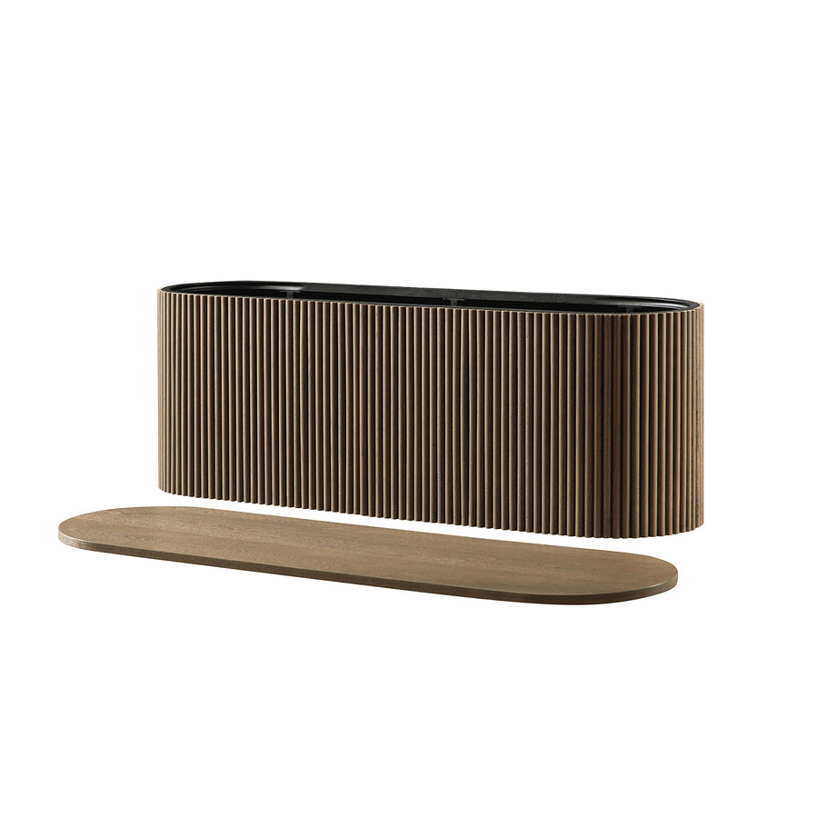 Maru Storage Ottoman Bench, Silver Oak
