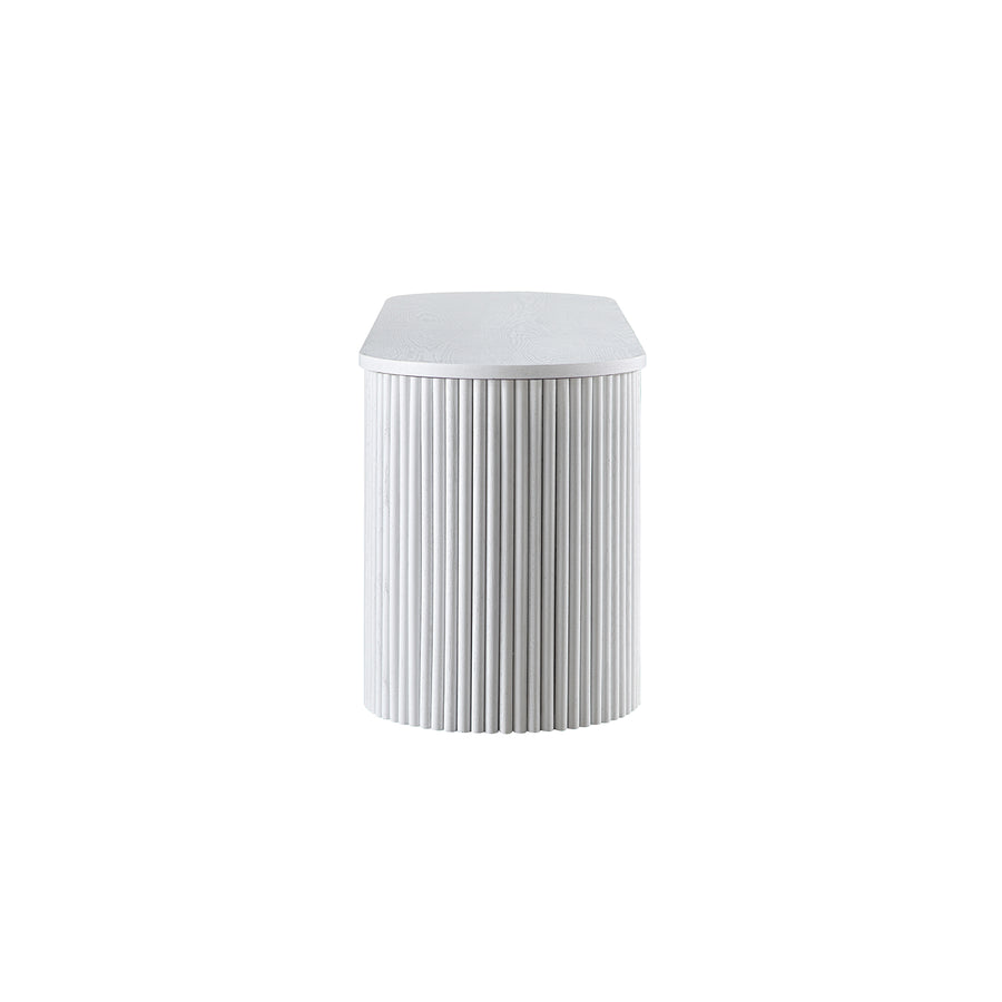 Maru Storage Ottoman Bench, Washed White