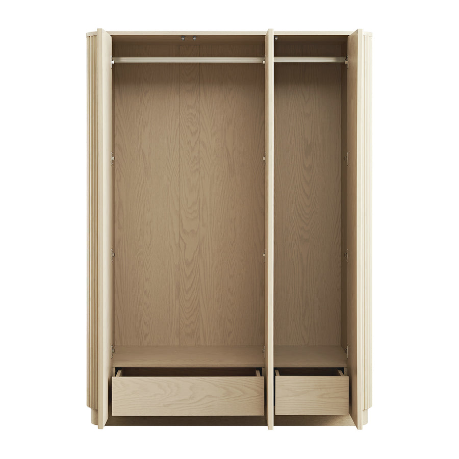 Maru Triple Wardrobe, Greige Oak