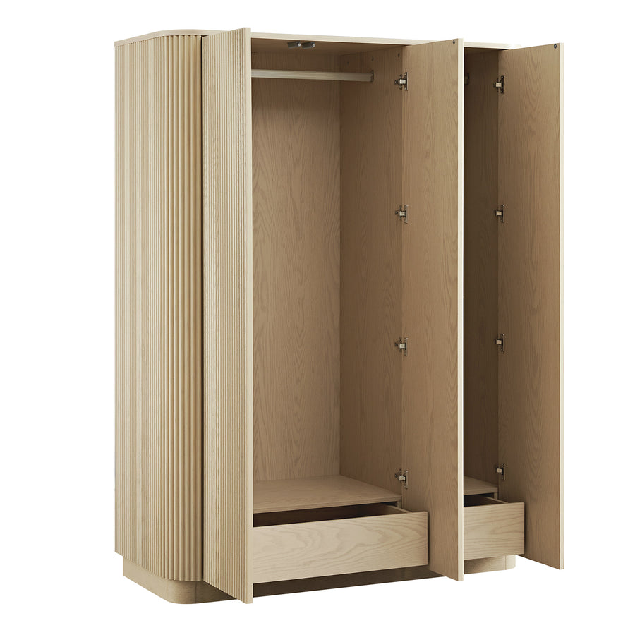 Maru Triple Wardrobe, Greige Oak