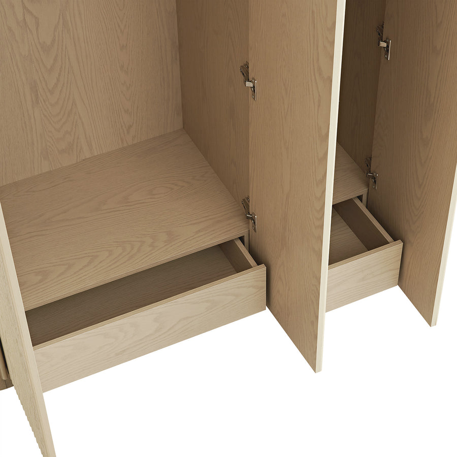 Maru Triple Wardrobe, Greige Oak