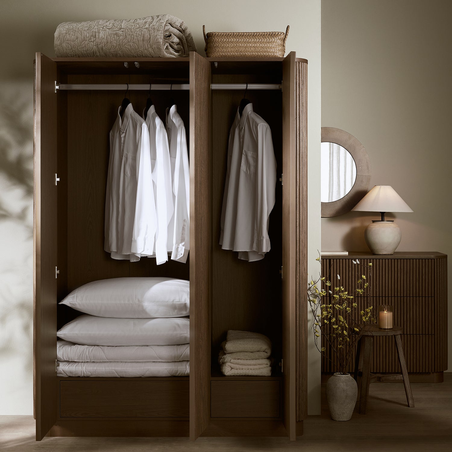 Maru Triple Wardrobe, Silver Oak