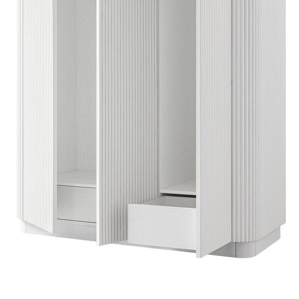 Maru Triple Wardrobe, Washed White - daals