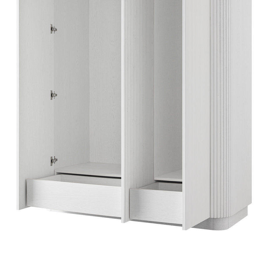 Maru Triple Wardrobe, Washed White