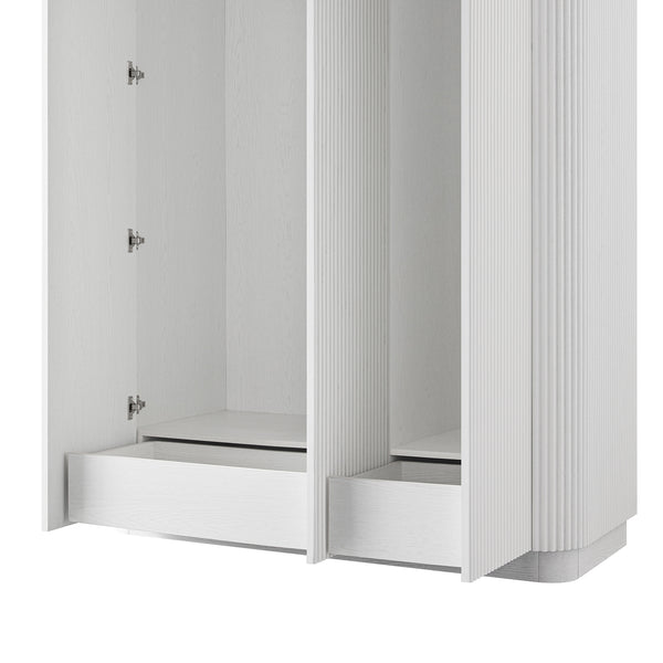 Maru Triple Wardrobe, Washed White - daals