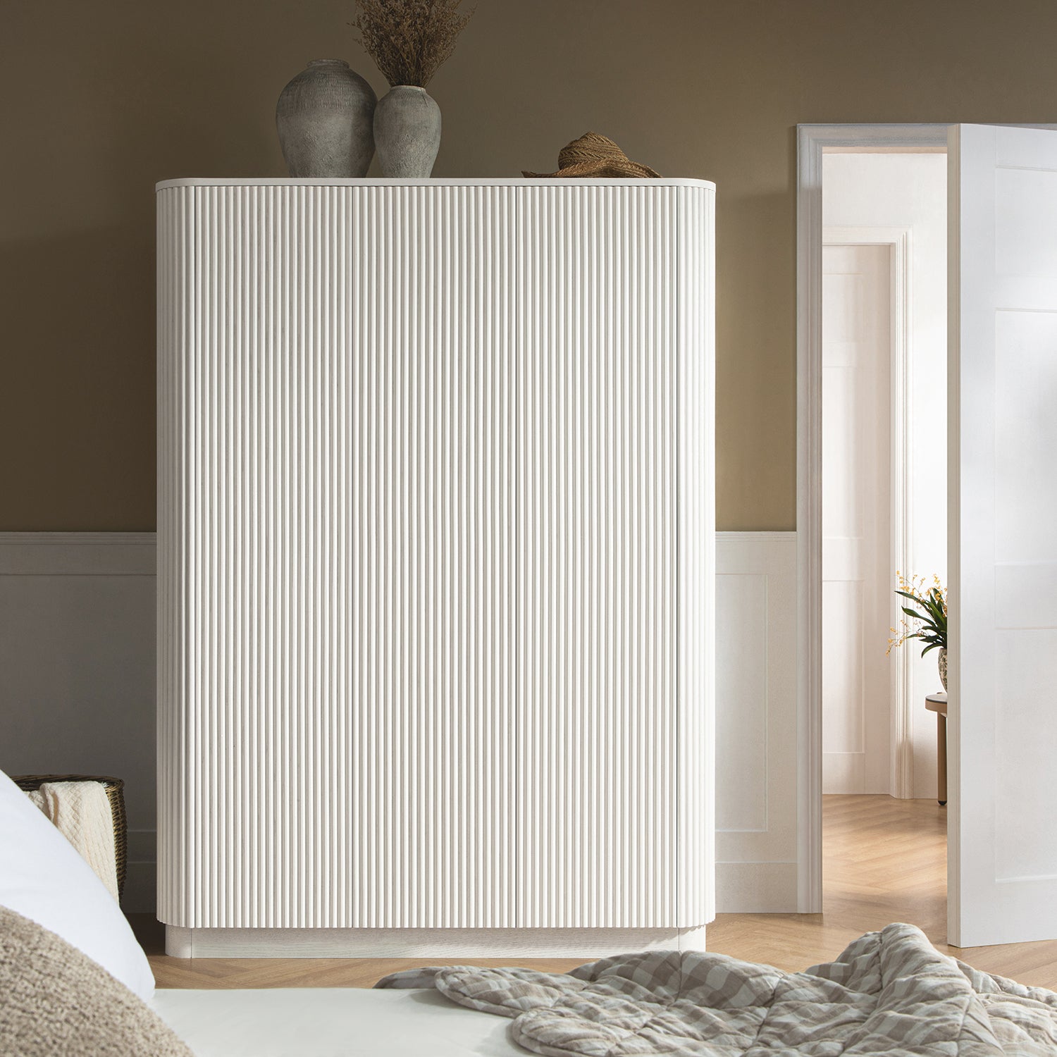 Maru Triple Wardrobe, Washed White