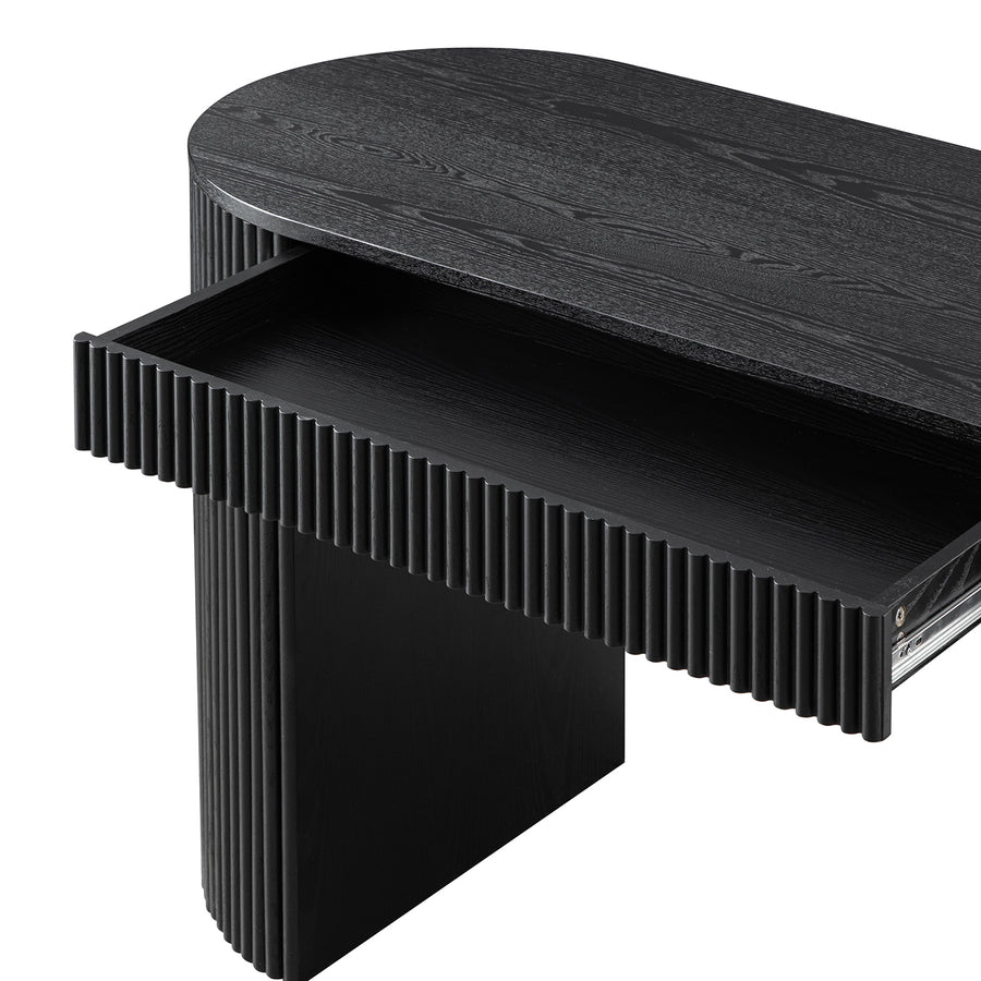 Maru 1-Drawer Writing Desk, Black