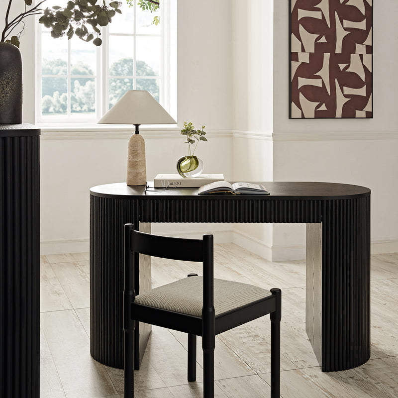 Maru 1-Drawer Writing Desk, Black