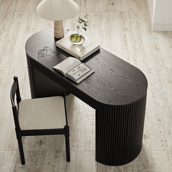 Maru 1-Drawer Writing Desk, Black