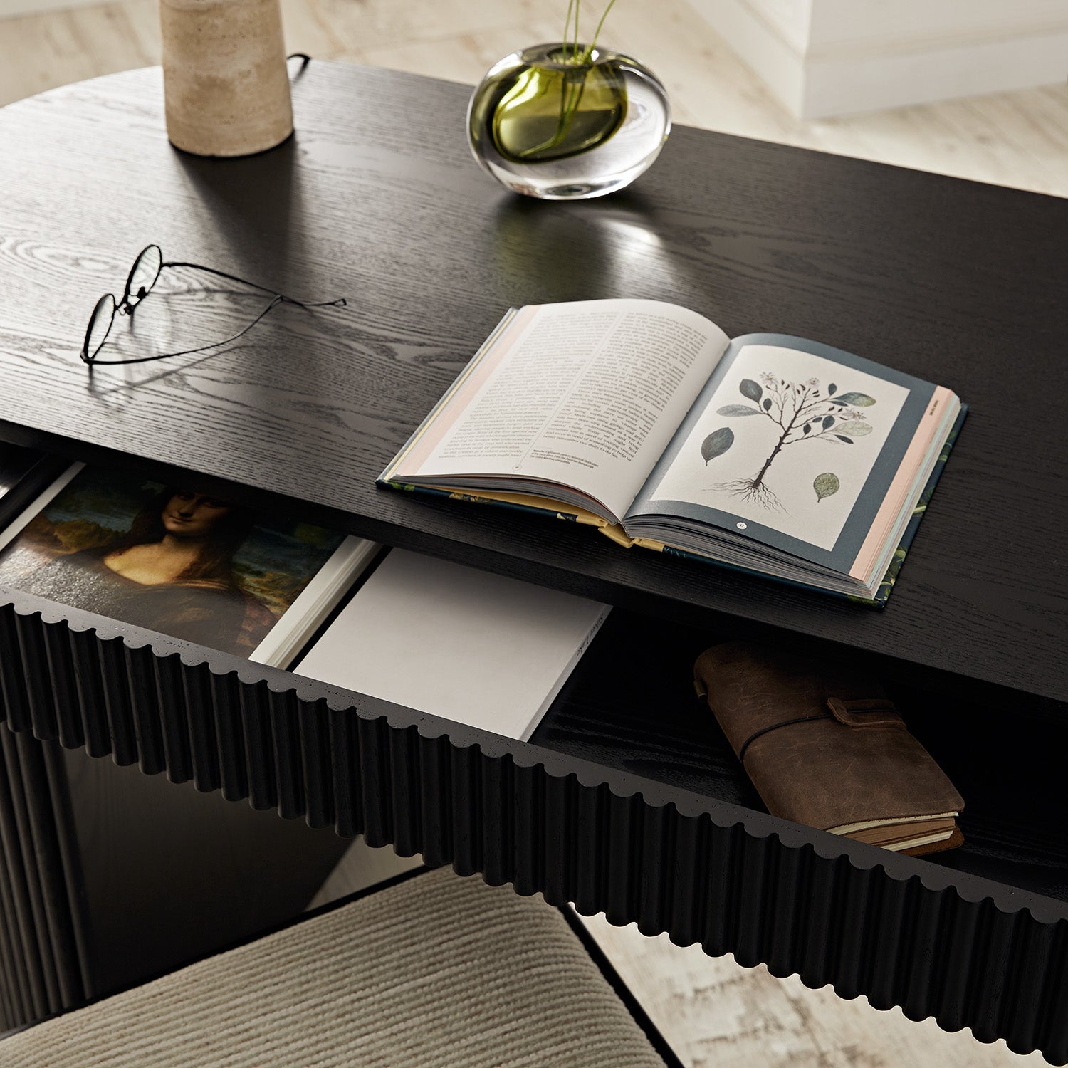 Writing Drawer Table Maru 1-Drawer Writing Desk, Black | daals