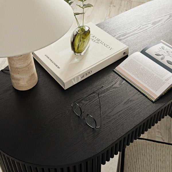 Maru 1-Drawer Writing Desk, Black