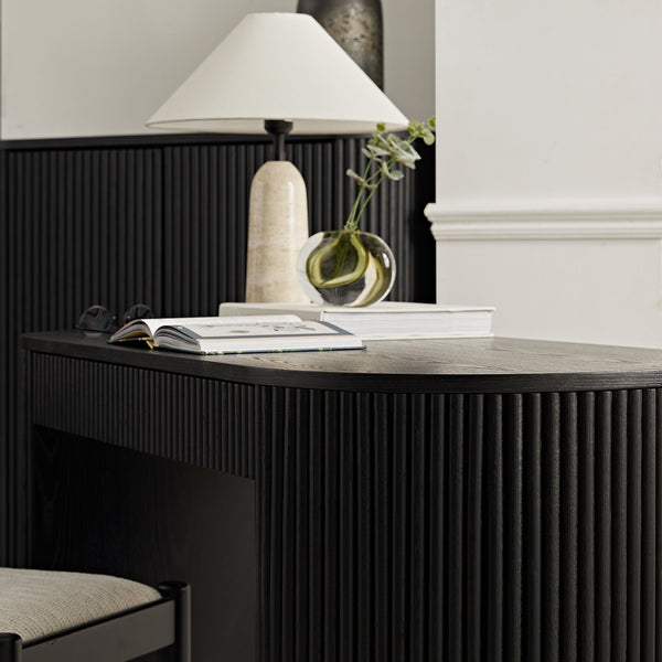 Maru 1-Drawer Writing Desk, Black