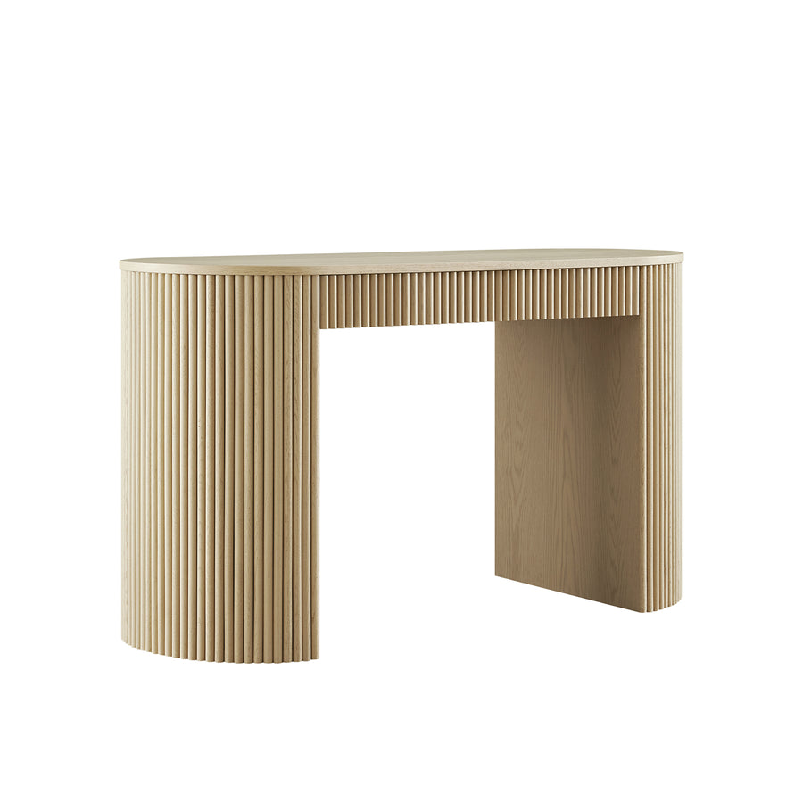 Maru 1-Drawer Writing Desk, Greige Oak