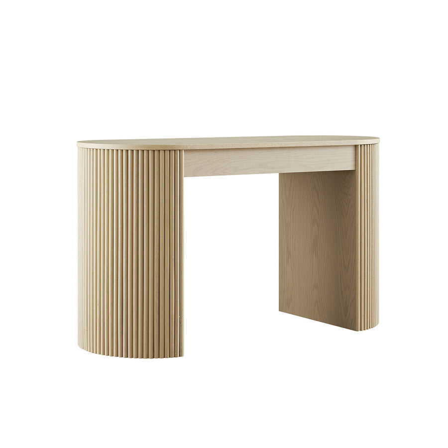 Maru 1-Drawer Writing Desk, Greige Oak