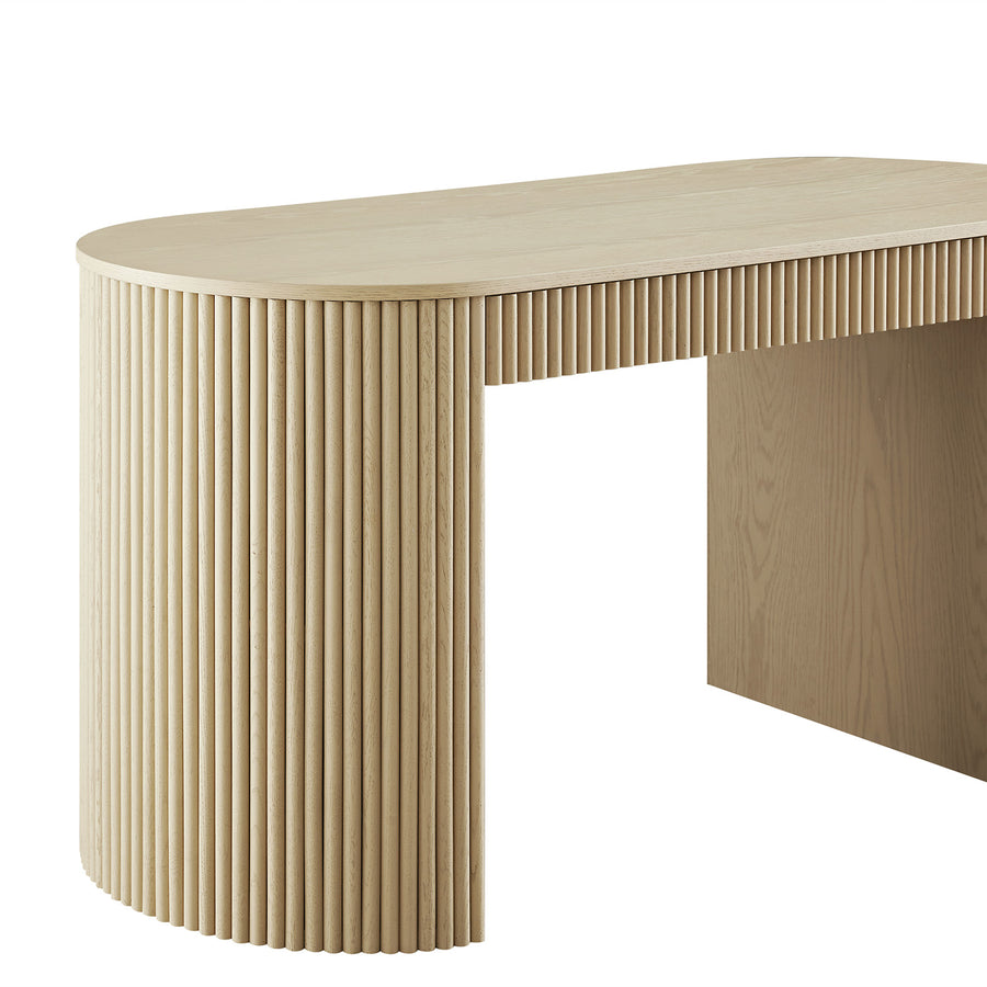 Maru 1-Drawer Writing Desk, Greige Oak